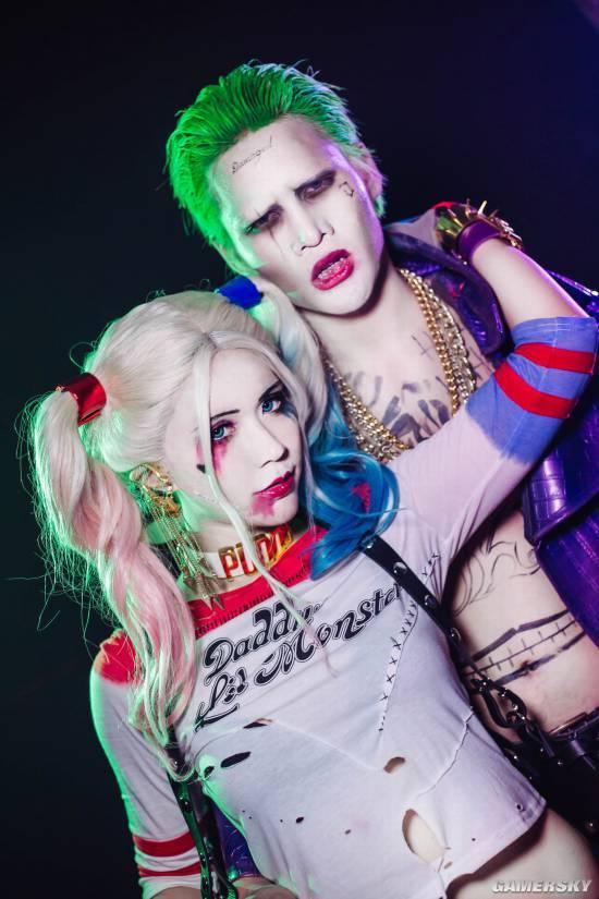 Batman Joker Suicide Squad Harley Quinn Cosplay Costume Full Set 