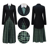 BeetleJuice The Maitlands Lydia Deetz Cosplay Costume Green Black Halloween Party Suit