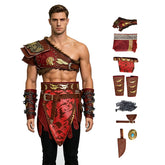 Martial Deity 4 Kratos Cosplay Costume Spartan Warrior Leather Battle Outfit With Fur Shoulder Armor