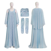 Star Wars Padme Amidala Cosplay Dress Light Blue Lace Chiffon Long Maxi Gown ACcosplay