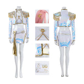 Deluxe Kpop Demon Hunters Mira Cosplay Costume Golden White Dance Suit ACcosplay