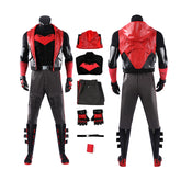 Red Hood Jason Todd Rebirth Cosplay Costume Red Leather Halloween Suit ACcosplay