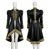 Baroque Cosplay Costume Royal Black Military Tailcoat Performance Dress Halloween Suit
