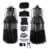Wednesday Season 2 Wednesday Black Dance Mesh Dress Cosplay Costume ACcosplay