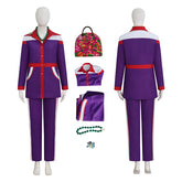 Movie Weapons Aunt Gladys Cosplay Costume Purple Halooween Suit With Bag Necklace ACcosplay
