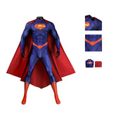 DC The New 52 Superman Clark Kent Superhero Cosplay Costume Print Jumpsuit Cloak ACcosplay
