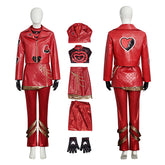 Descendants 5 Red Cosplay Costume Princess Red Red Faux Leather Jacket Pants ACcosplay