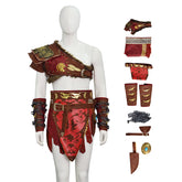 Martial Deity 4 Kratos Cosplay Costume Spartan Warrior Leather Battle Outfit With Fur Shoulder Armor