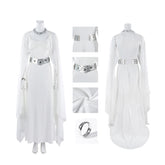 Leia Cosplay Star Wars A New Hope Leia Cosplay Costume White Dress ACcosplay