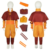Aang Cosplay Costume Avatar: The Last Airbender Yellow Suit Kids Adult Halloween Outfit