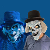 Hatbox Ghost Mask Halloween Scariest Mask Latex Cosplay Prop with Hair ACcosplay