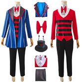 Hazbin Hotel Vox Blue Suit Cosplay Uniform Anime Halloween Vox Costume Online