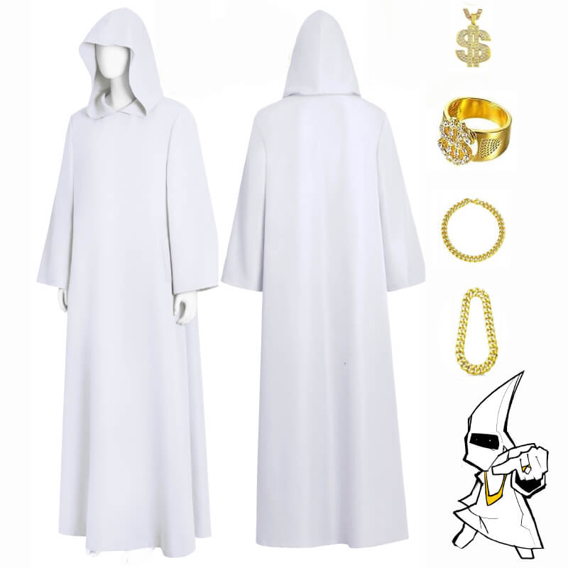 White Wizard Cloak Shadow Wizard Money Gang White Robe Halloween Costume ACcosplay