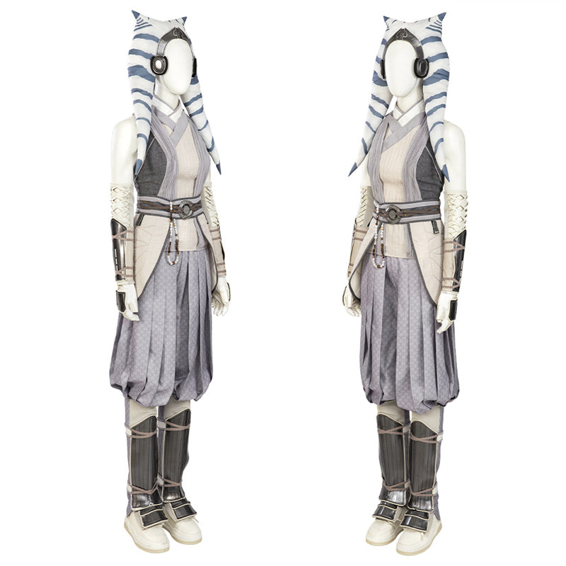 Ahsoka White Suit Star Wars Ahsoka Season 1 Cosplay Costume Headwear Cloak Full Set