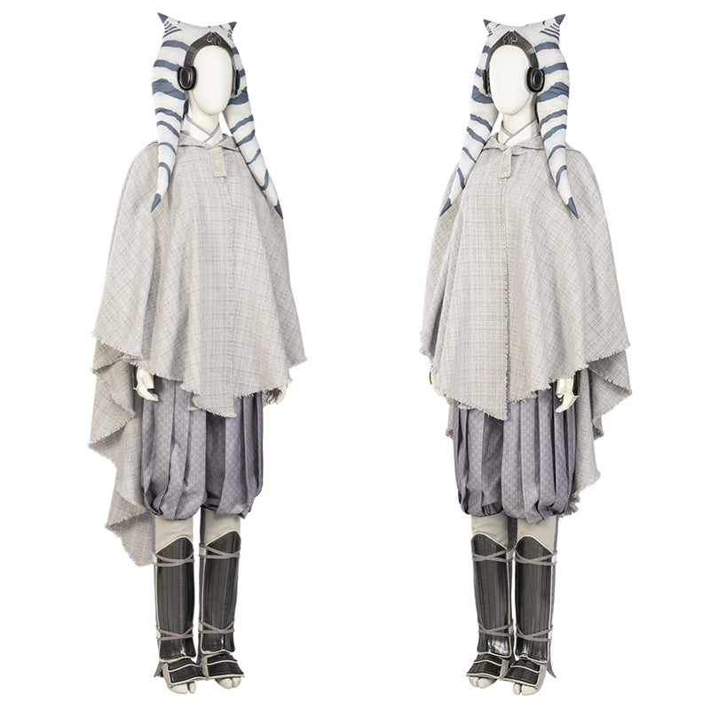 Ahsoka White Suit Star Wars Ahsoka Season 1 Cosplay Costume Headwear Cloak Full Set