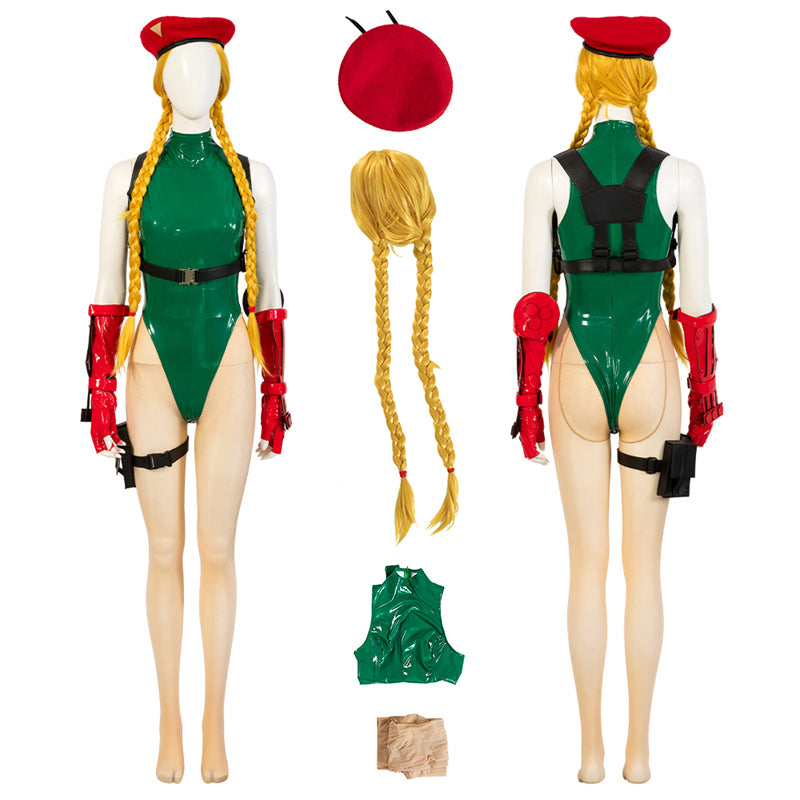 Street Fighter 6 Cammy Cosplay Costume Top and Pants Jacket Full Set