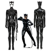 Batman Returns 1992 Catwoman Cosplay Costume Michelle Pfeiffer Catwoman Leather Bodysuit Outfit
