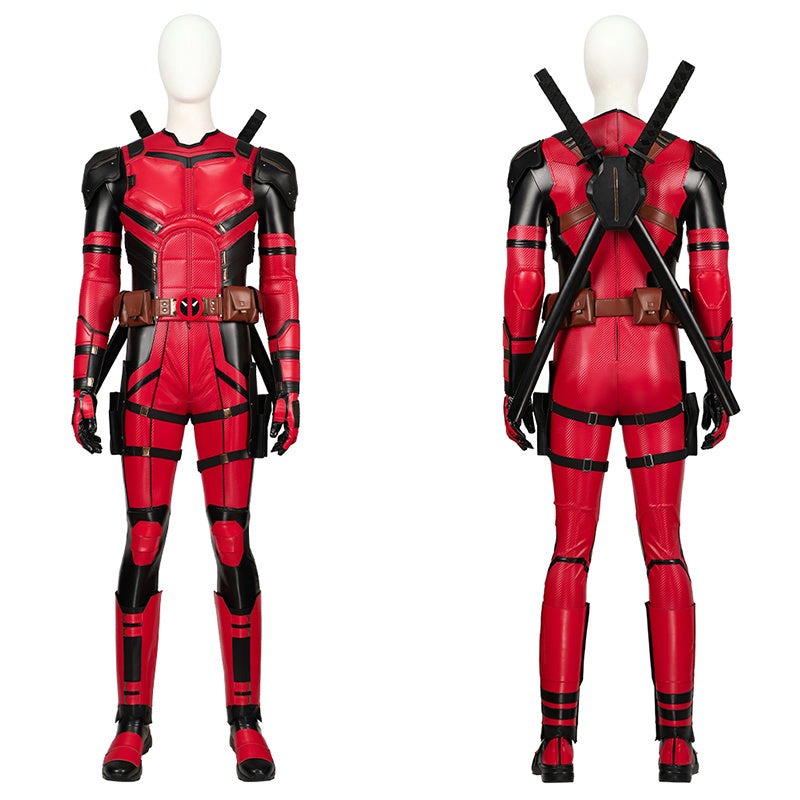 Deadpool 3 Cosplay Costume Superhero Deadpool Wade Wilson Red Suit Halloween Full Set