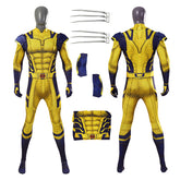 Deadpool 3 Wolverine Cosplay Costume Captain America Superhero Wolverine Jumpsuit With Claw Prop