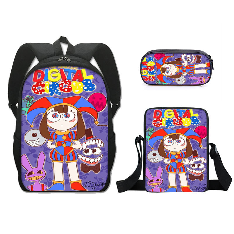 The Amazing Digital Circus Backpack Boy Girls Student School Book Bags Pencilbag Christmas Gift