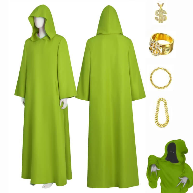 Lemon Green Wizard Cloak Shadow Wizard Money Gang Lemon Green Robe Halloween Costume ACcosplay