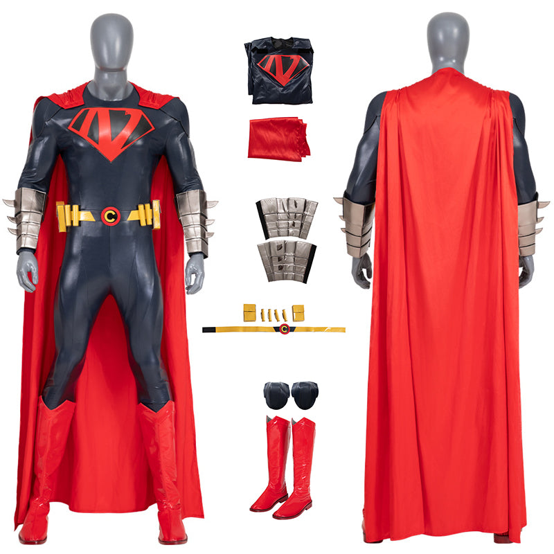 Superman Classic Suit Man of Steel Cosplay Costume Extra Soles
