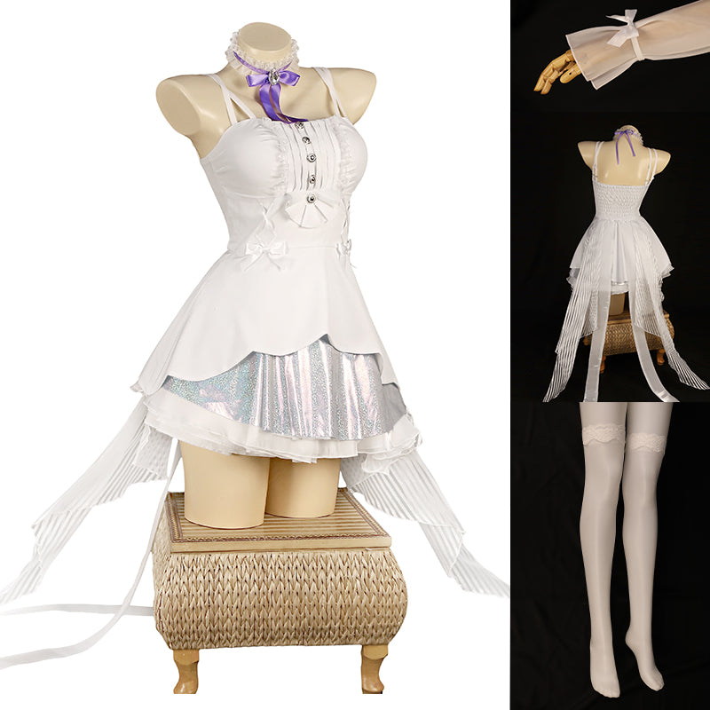 Goddess of Victory: Nikke Dorothy Cosplay Costume Dress and Thigh Socks  with Headdress