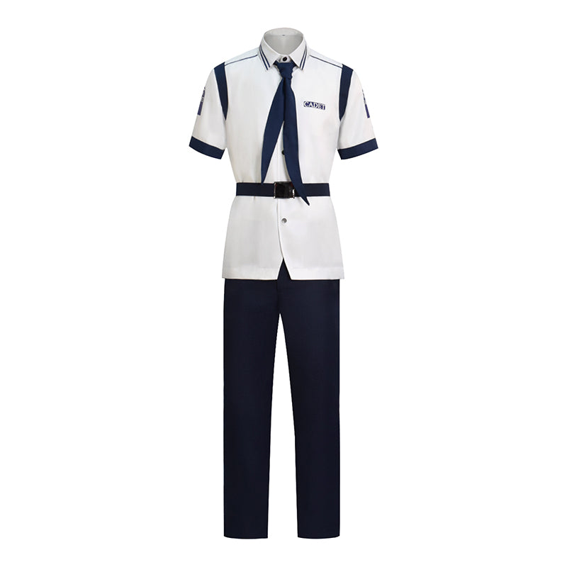 One Piece Coby Cosplay Costume Live Action Koby Marine Uniform Short Sleeve Version