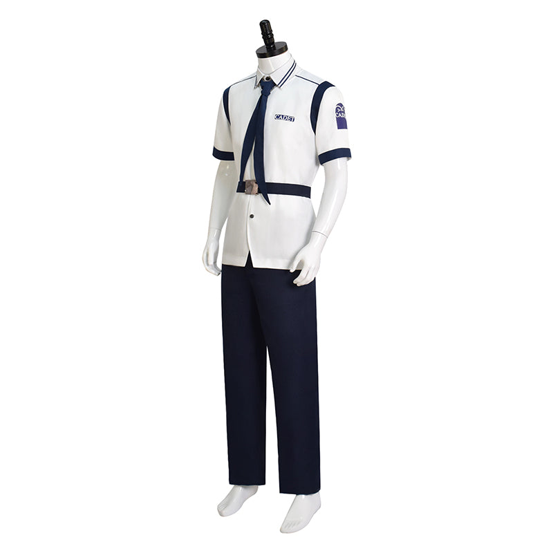 One Piece Coby Cosplay Costume Live Action Koby Marine Uniform Short Sleeve Version