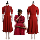 2022 Movie Pearl Cosplay Costume Pearl Red Dress Halloween Carnival Suit