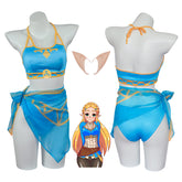 Tears of The Kingdom Cosplay Princess Zelda Swimsuit Costume Summer Wear Bikini