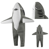 Shark Costume Adult Shark Onesie Shark Funny Fleece Jumpsuit Halloween Carnival Suit
