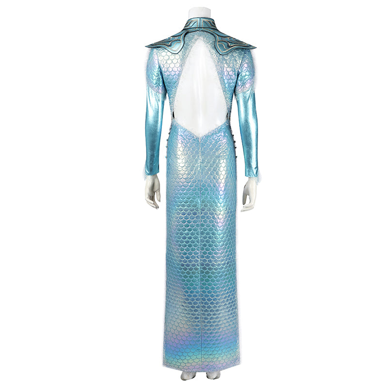 Wavemother's Robe Cosplay Costume Baldur's Gate 3 Wavemother's Fish Scale Blue Robe