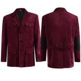 Doctor Who Fourth 4th Doctor Tom Baker Dark Red Corduroy Coat Cosplay Costume - ACcosplay