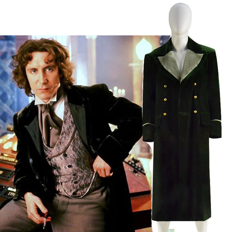 Doctor Who Eighth 8th Velvet Dark Green Coat Cosplay Costume Ideas - ACcosplay