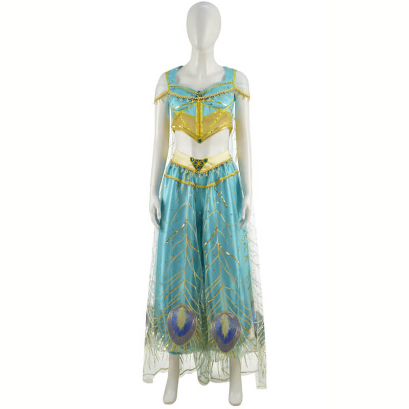 Women's Disney Aladdin Princess Jasmine Blue Dress Halloween Costume,  Assorted Sizes