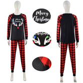 ACcosplay Christmas Family Pajamas Set Red Plaid Christmas Pajamas for Women