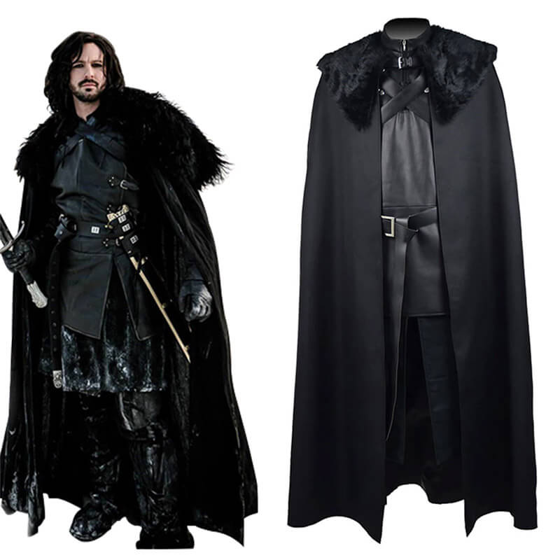 Game of Thrones Jon Snow Night's Watch Black Coat Suit Costume – ACcosplay