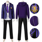 Wednesday Addams Nevermore Academy School Uniform Xavier Thorpe Cosplay Costumes Purple Suit
