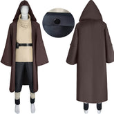 Star Wars Obi Wan Kenobi Cosplay Costume Mens Halloween Outfit Tunic Hooded Robe