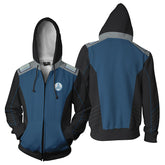 The Orville Hoodie Ed Mercer Captain Jacket Coat Halloween Zip Up Hooded Sweatshirt