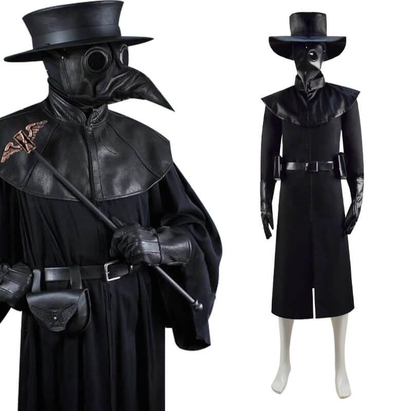 Halloween Plague Doctor Costume Hat Steampunk Bird Mask Cosplay Outfit - ACcosplay
