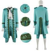 Stede Bonnet Costume Our Flag Means Death Season 1 Cosplay Teal Pirate Coat Suit Outfit