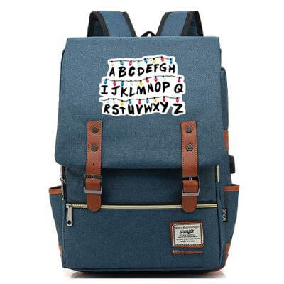 Stranger Things Backpack College School Bag Laptop Daypack(Black USB) - ACcosplay