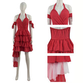 Suicide Squad 2021 Movie Harley Quinn Cosplay Costume Red Dress