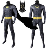 The Flash Batman Bruce Wayne Suit Halloween Cosplay Costume with Cloak