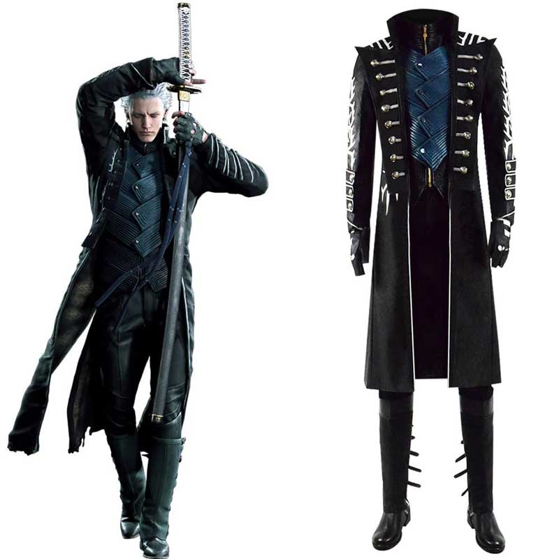  Devil May Cry Dante Cosplay Costume DMC 5 Deluxe Leather Full  Set : Clothing, Shoes & Jewelry