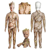Guardians of the Galaxy 2 Cosplay Baby Groot Costume Kids Funny Jumpsuit Mask Halloween Suit