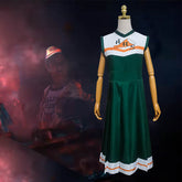Stranger Things Season 4 Hawkins High School Chrissy Cheerleader Cosplay Costume Green Dress Coat Uniform
