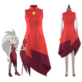The Owl House Eda Cosplay Costume Red Dress Halloween Carnival Suit